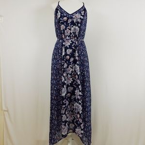 Lucky Brand Blue Paisley Chiffon Dress Small S